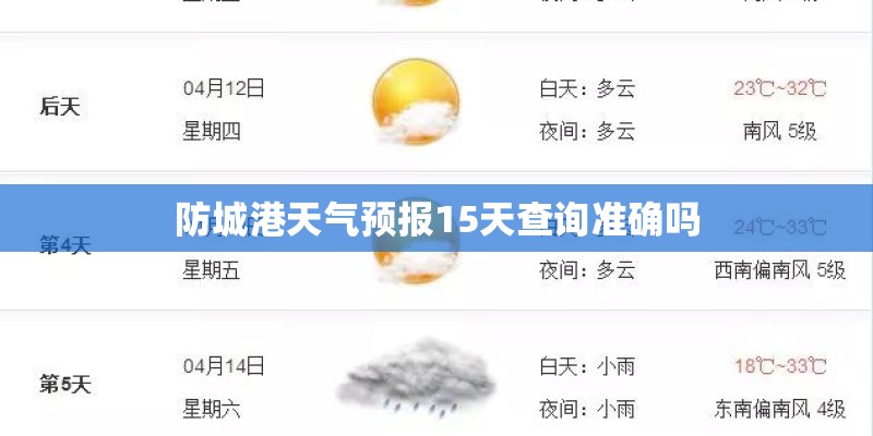 防城港天气预报15天查询准确吗 防城港天气预报15天查询准确吗