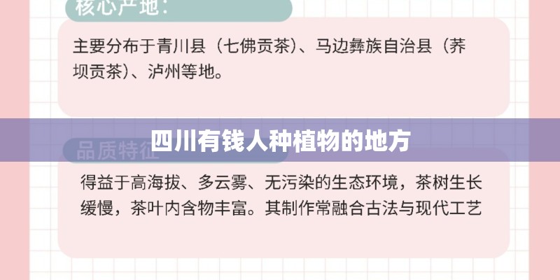 四川有钱人种植物的地方